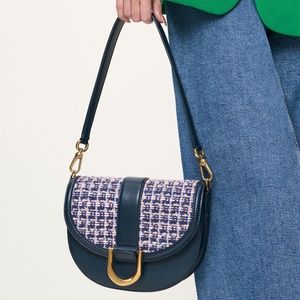 CHARLES & KEITH Gabine Tweed Saddle Bag